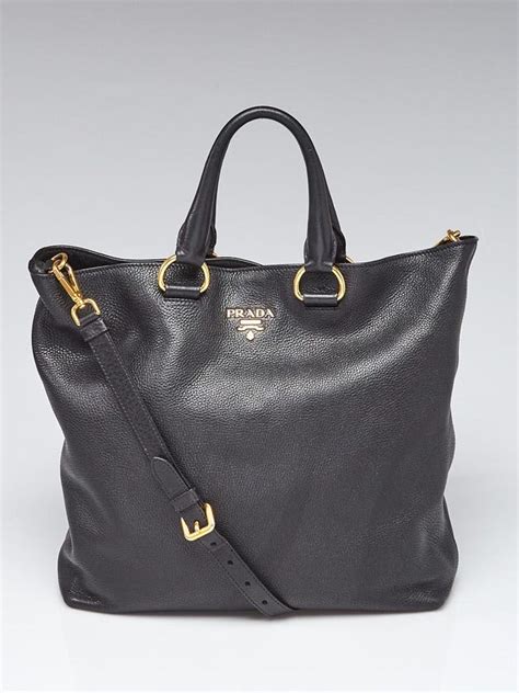 Prada Black Vitello Daino Leather Tote Bag BN1713